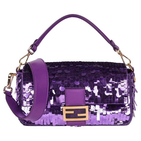 purple sequin fendi|purple fendi baguette.